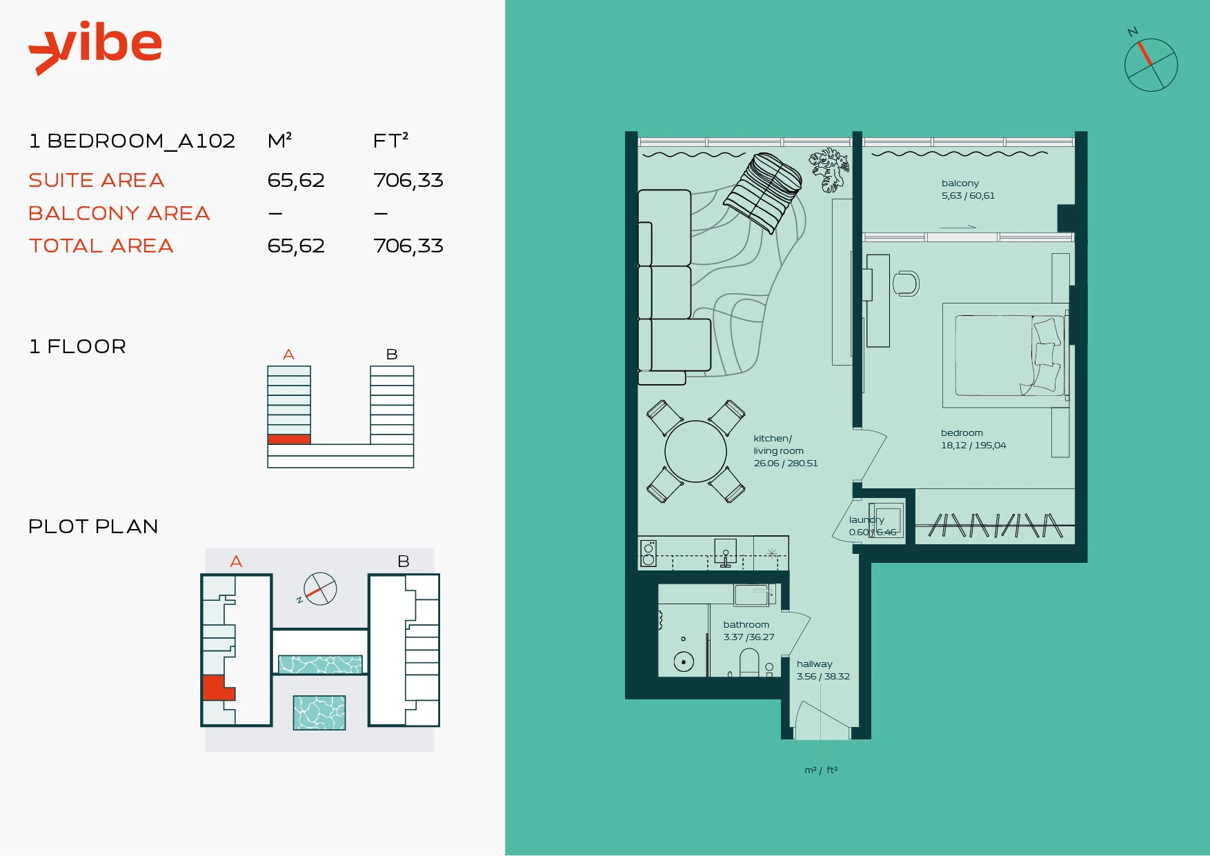VIBE A102 floor plan