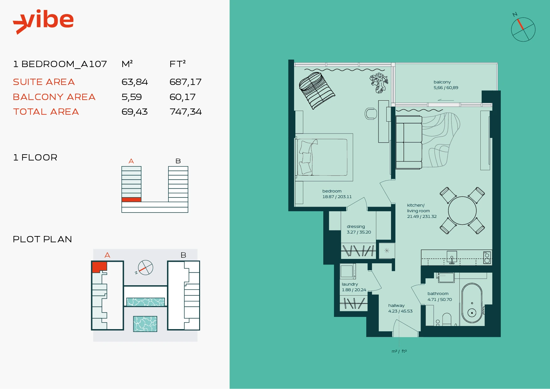 VIBE A107 floor plan