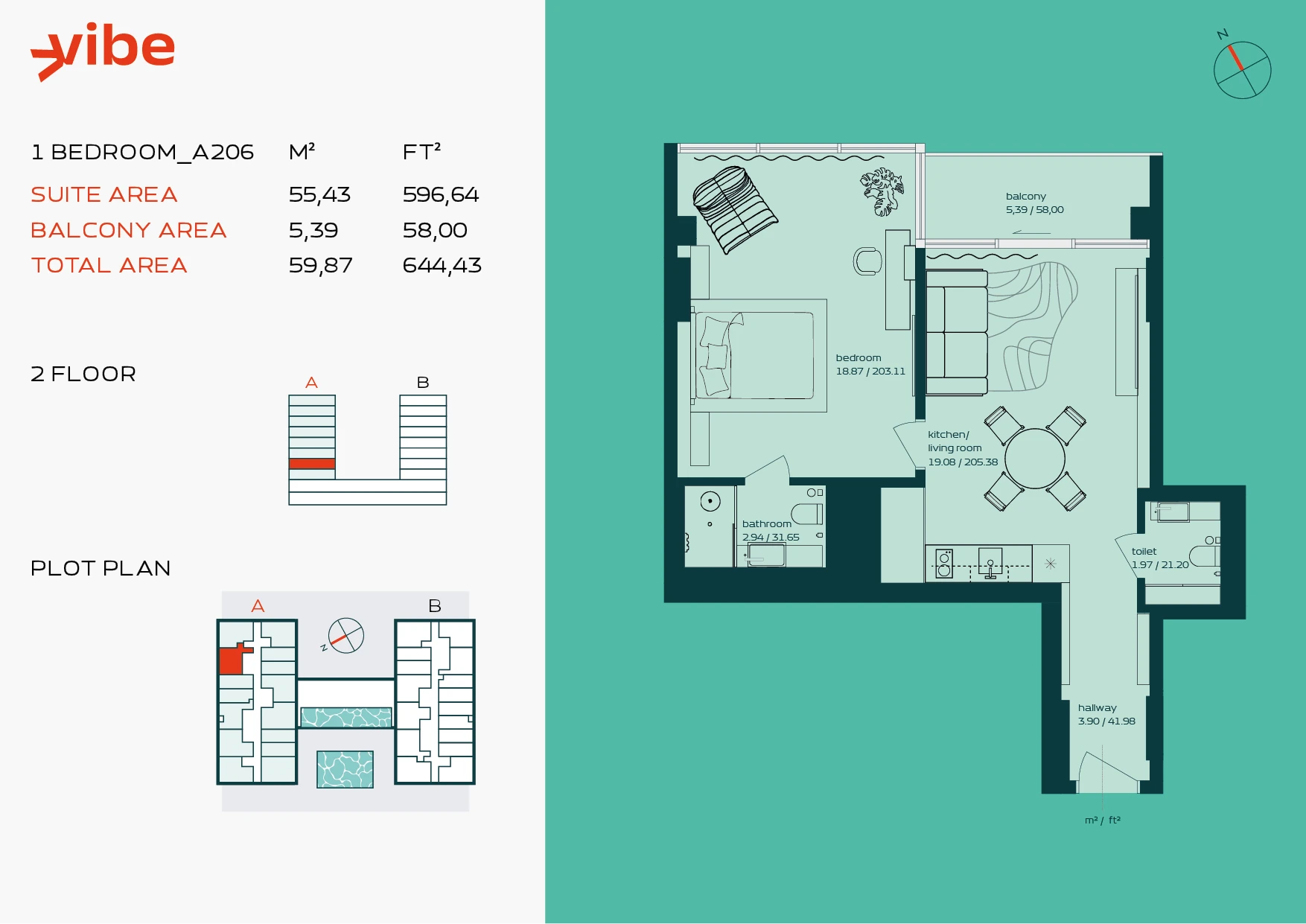 VIBE A206 floor plan