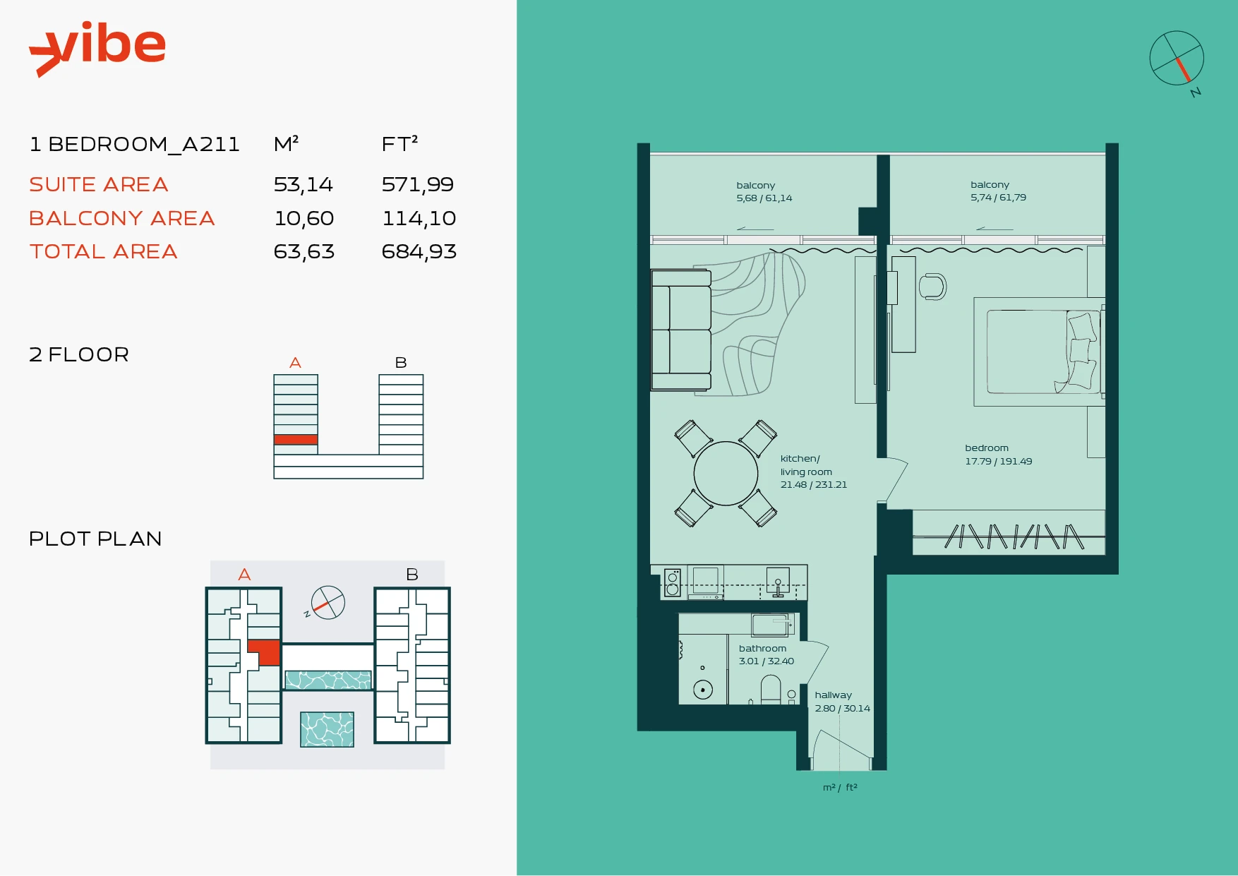 VIBE A211 floor plan