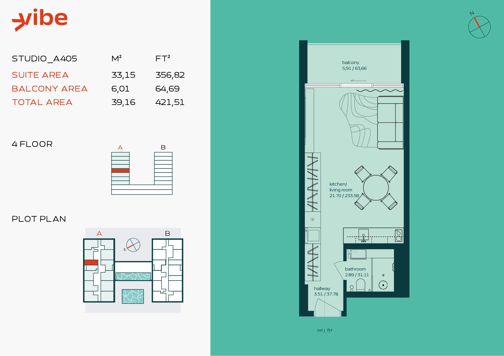VIBE A405 floor plan
