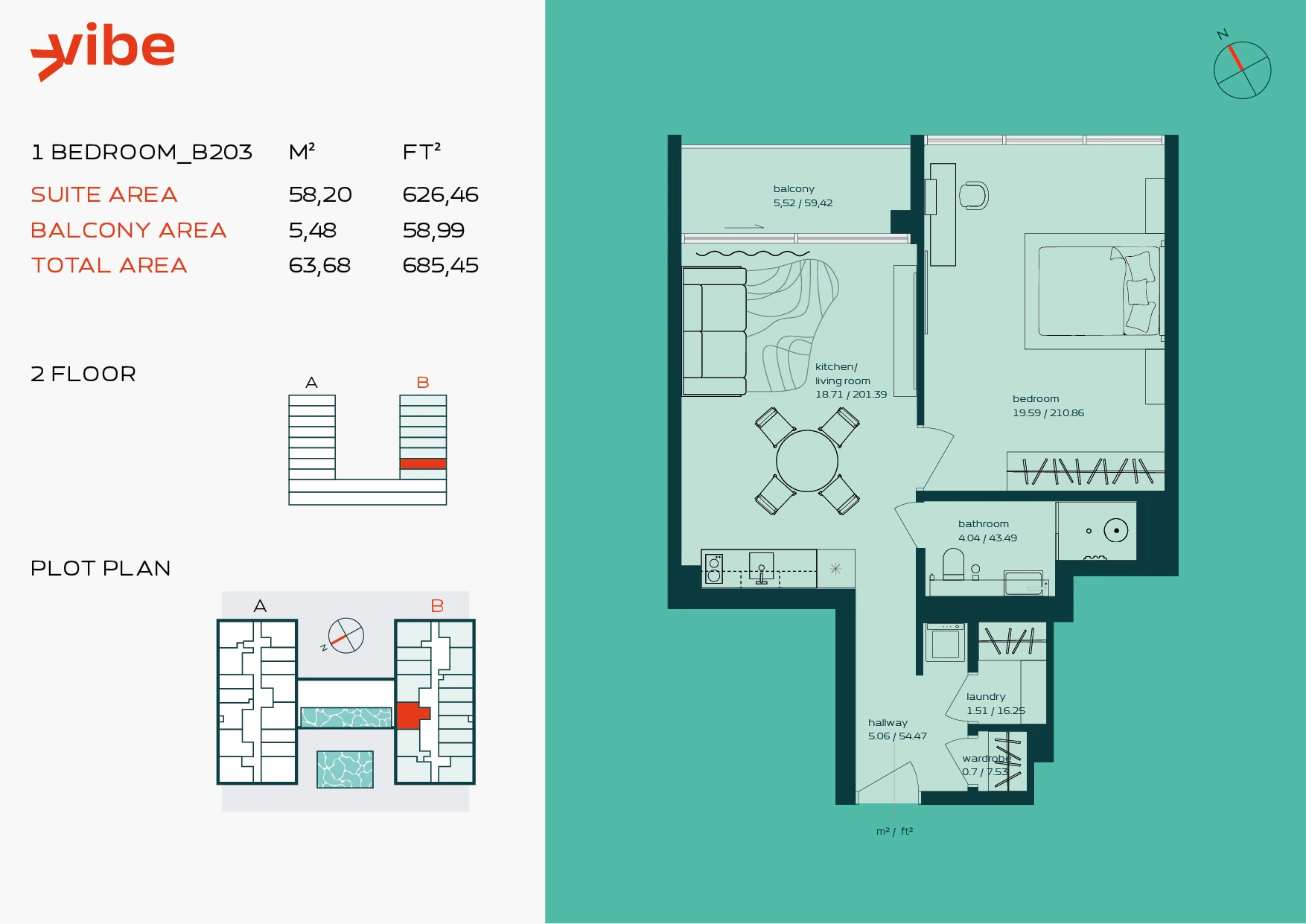 VIBE B203 floor plan