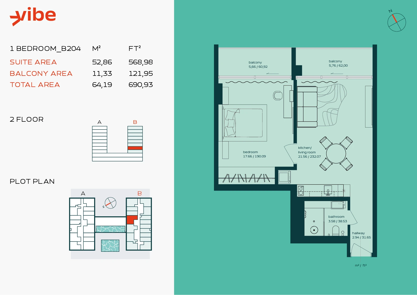 VIBE B204 floor plan