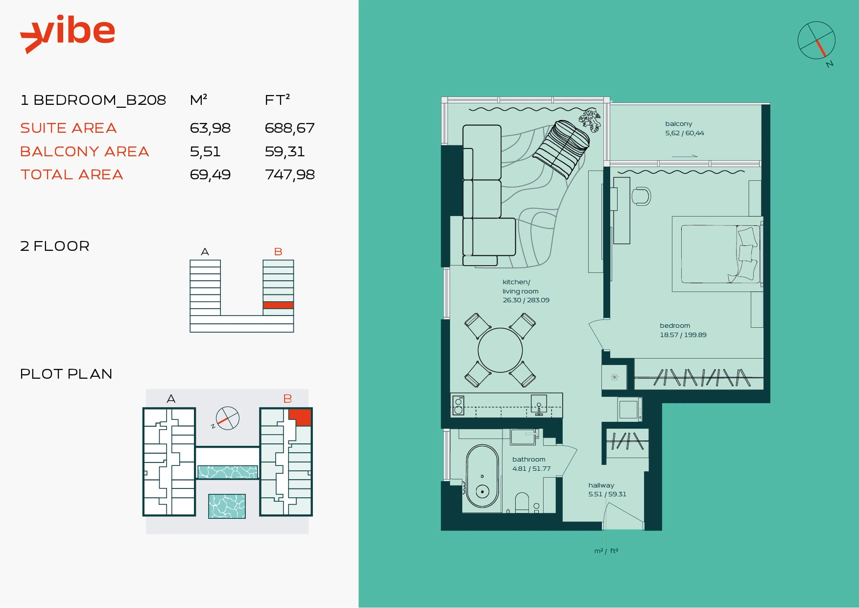 VIBE B208 floor plan